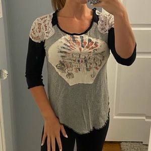 Free People Rock & Rose Tour 1979 Baseball Tee